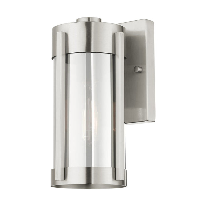 1 Light Brushed Nickel Outdoor Wall Lantern