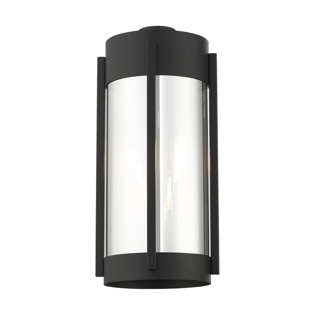 2 Light Black Outdoor Wall Lantern