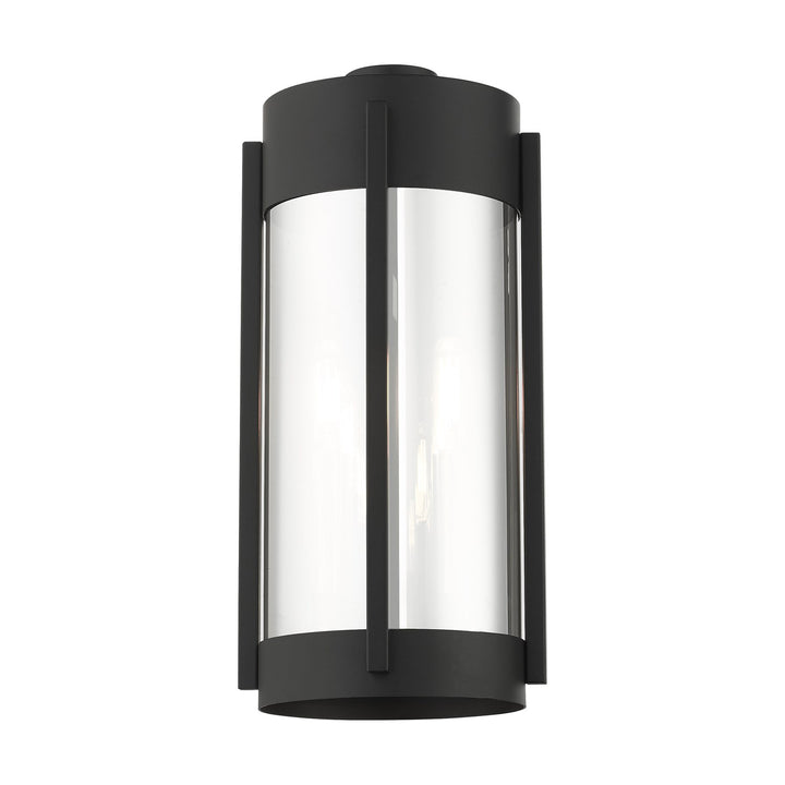 2 Light Black Outdoor Wall Lantern
