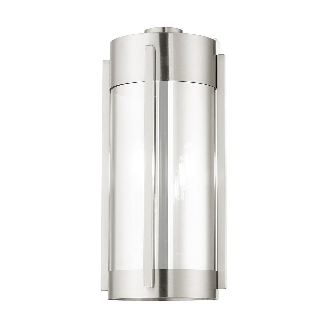 2 Light Brushed Nickel Outdoor Wall Lantern