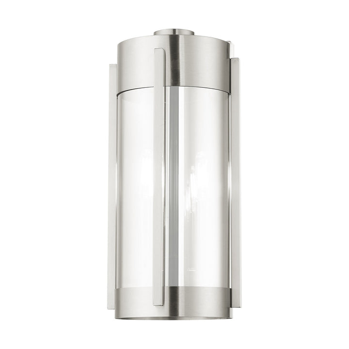 2 Light Brushed Nickel Outdoor Wall Lantern