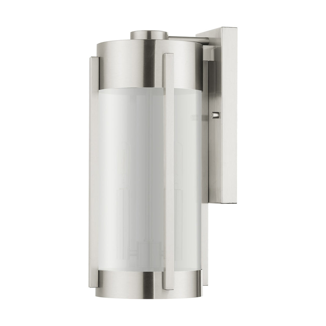 2 Light Brushed Nickel Outdoor Wall Lantern