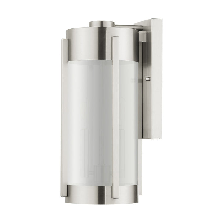 2 Light Brushed Nickel Outdoor Wall Lantern