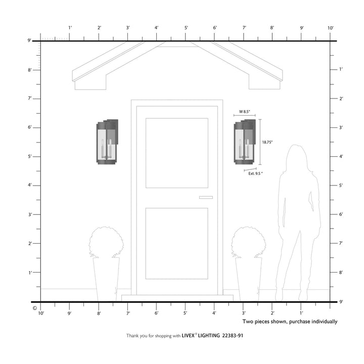 3 Light Brushed Nickel Outdoor Wall Lantern