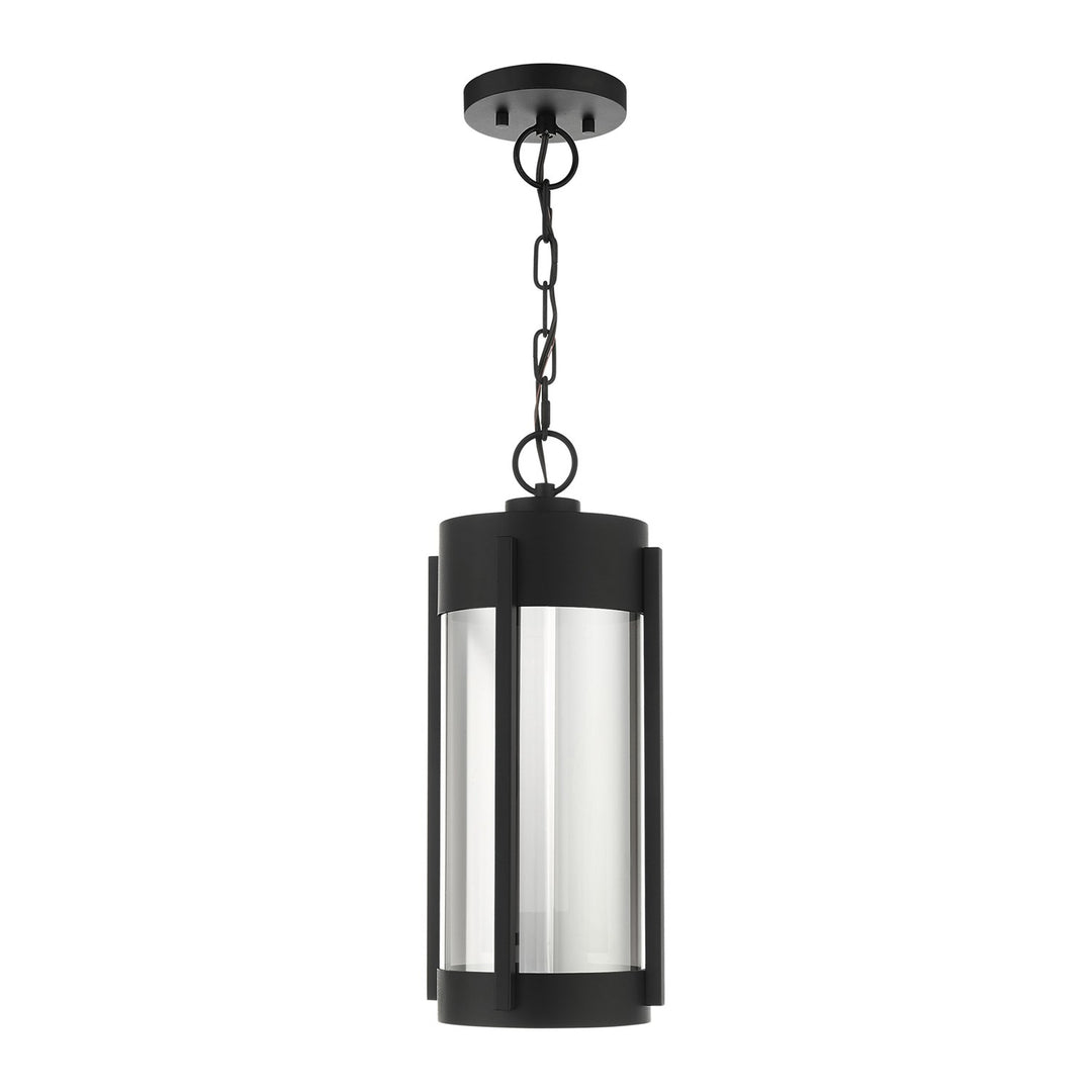 2 Light Black Outdoor Pendant Lantern