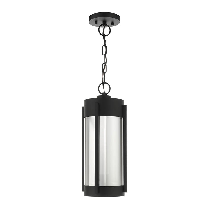 2 Light Black Outdoor Pendant Lantern