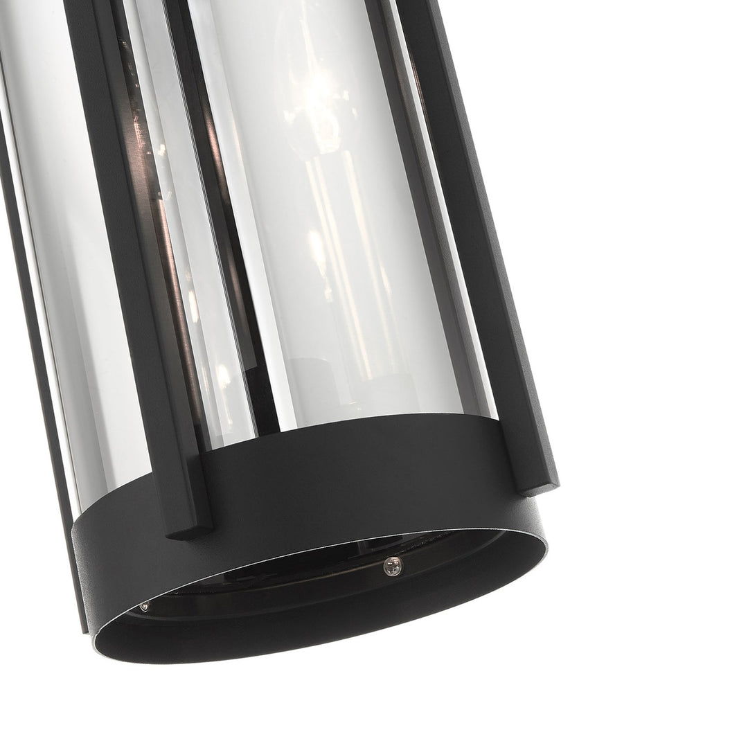 2 Light Black Outdoor Pendant Lantern