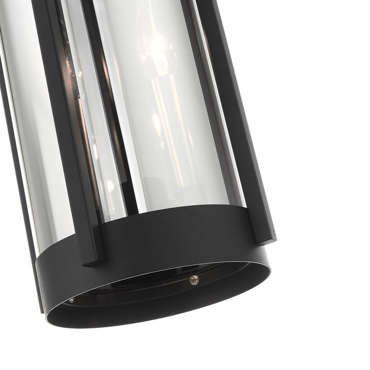 2 Light Black Outdoor Pendant Lantern