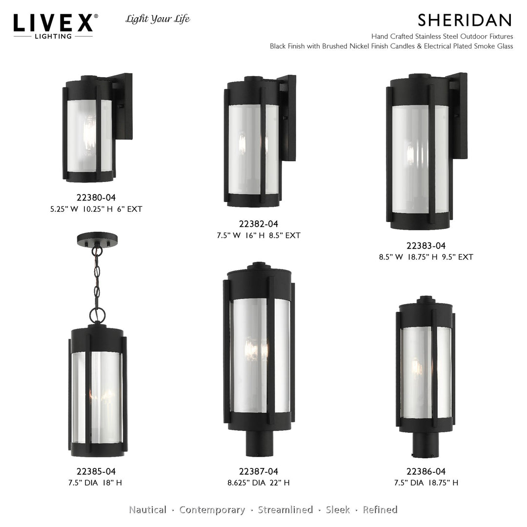 2 Light Black Outdoor Pendant Lantern