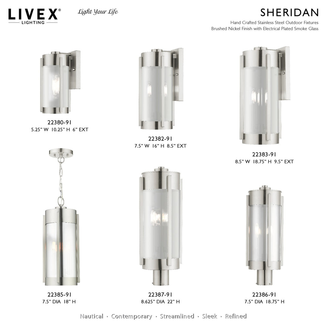 2 Light Brushed Nickel Outdoor Pendant Lantern