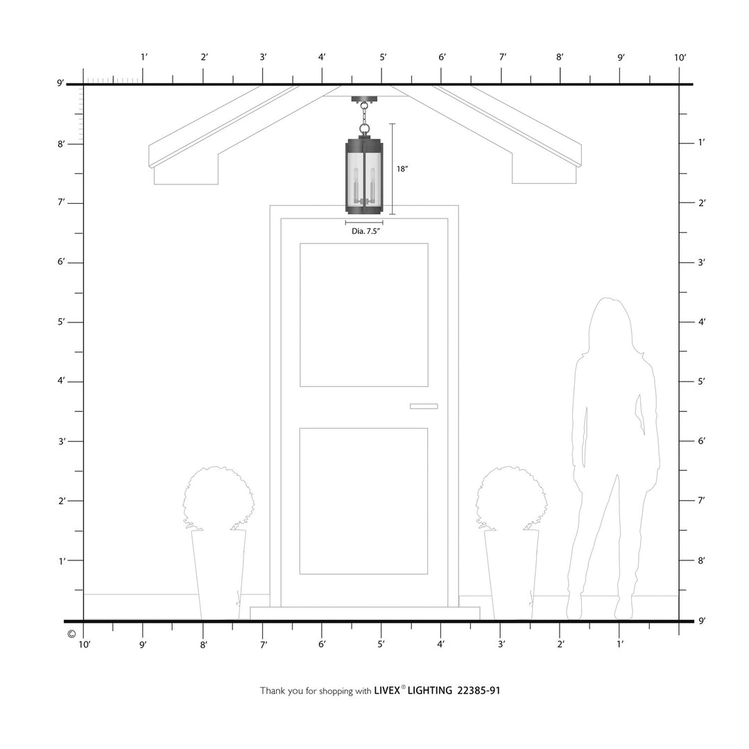 2 Light Brushed Nickel Outdoor Pendant Lantern