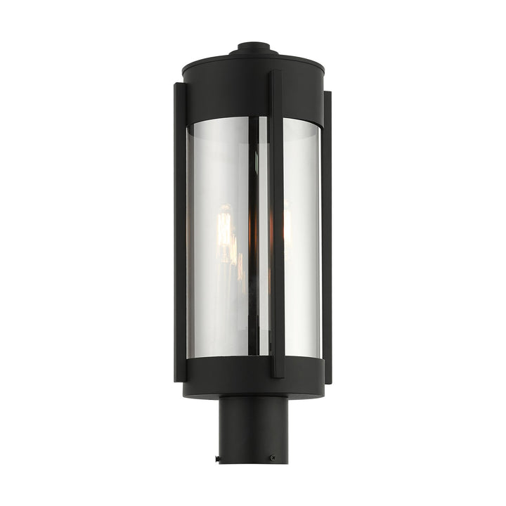 2 Light Black Outdoor Post Top Lantern