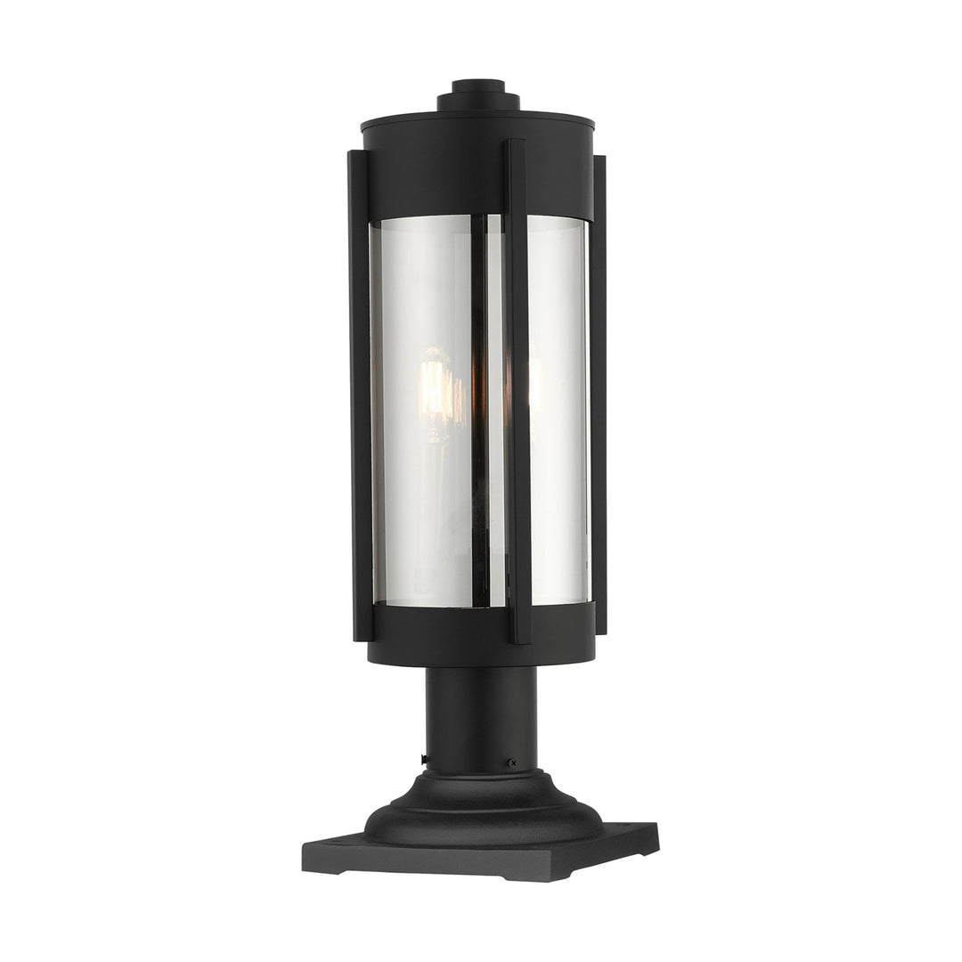 2 Light Black Outdoor Post Top Lantern