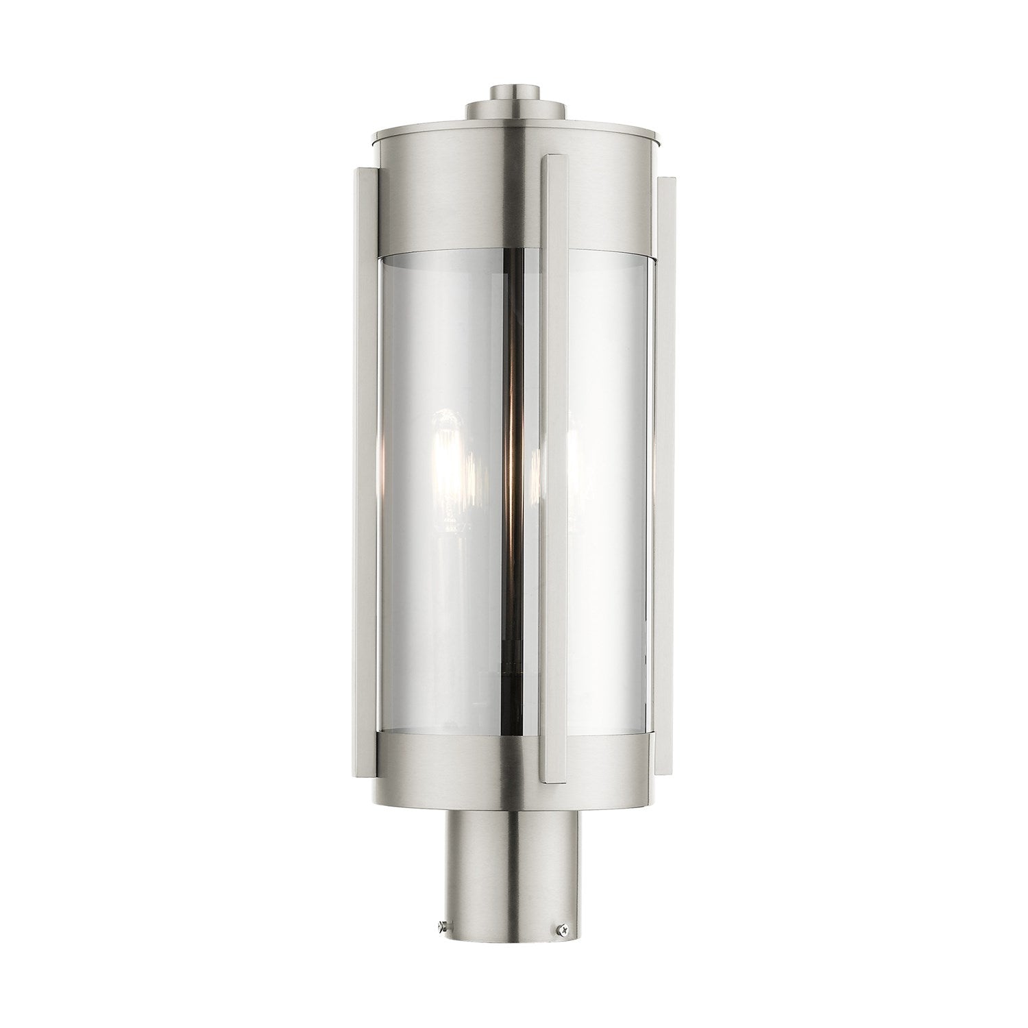 2 Light Brushed Nickel Outdoor Post Top Lantern by Livex Lighting