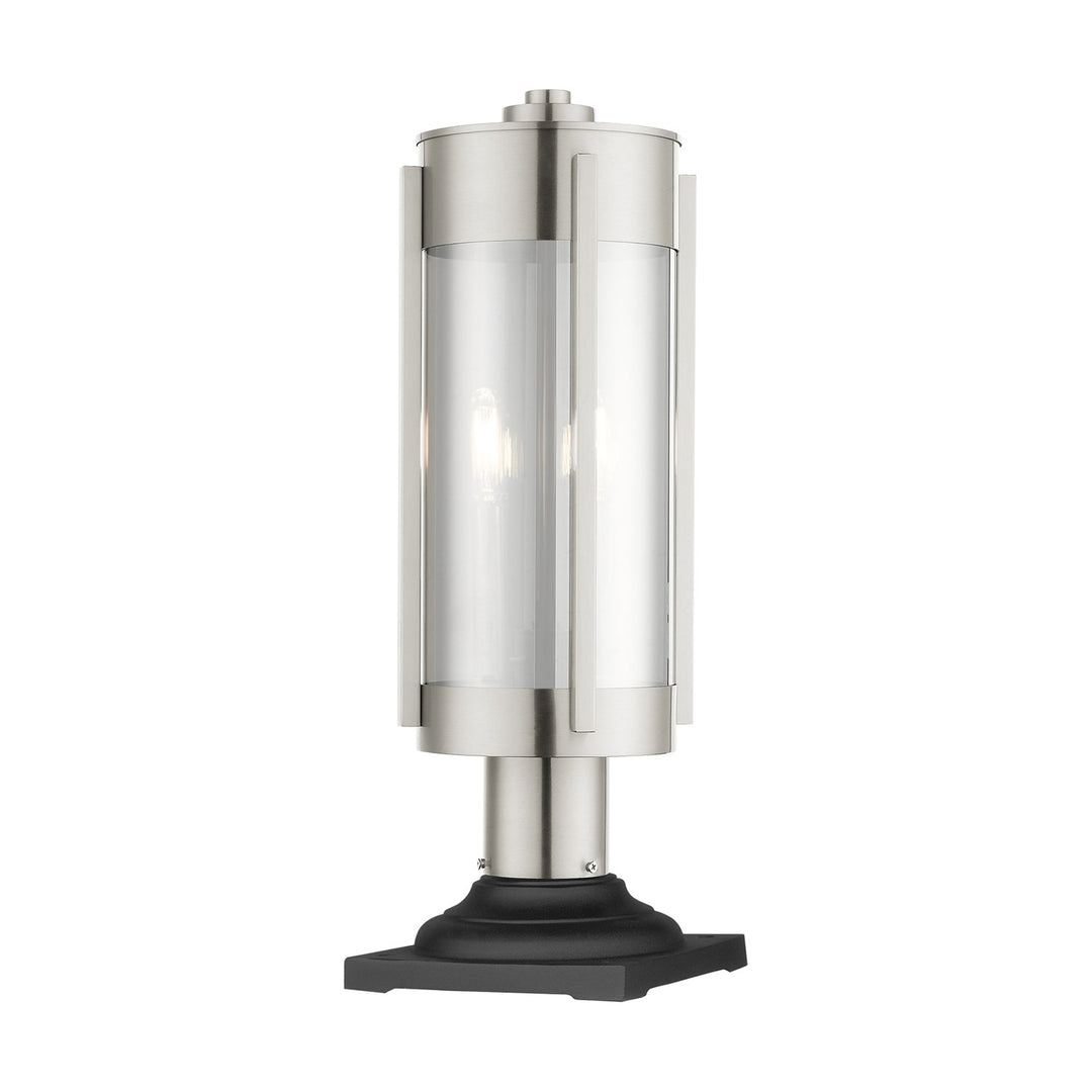 2 Light Brushed Nickel Outdoor Post Top Lantern