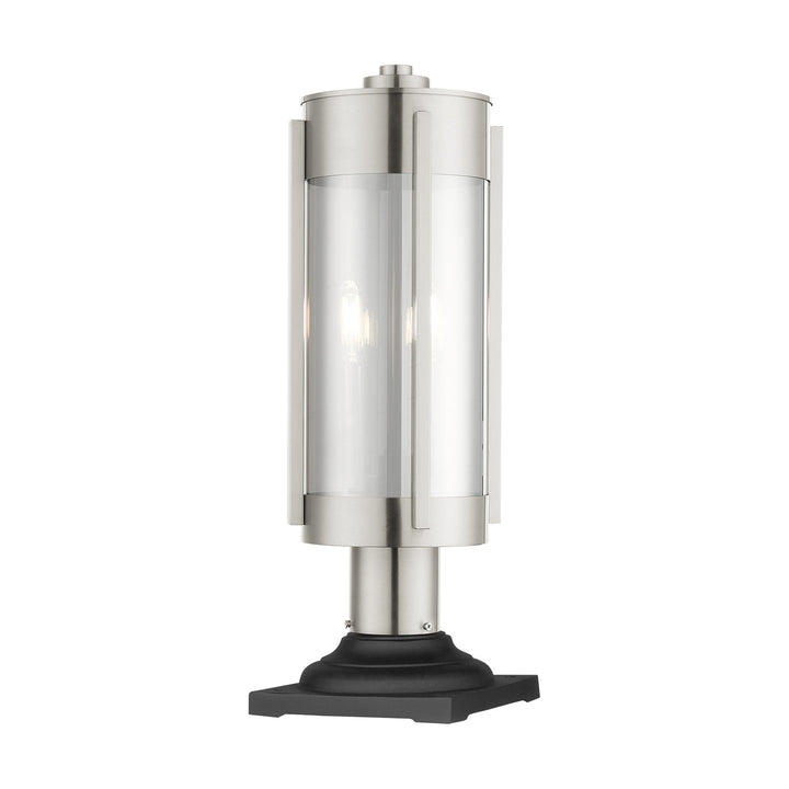 2 Light Brushed Nickel Outdoor Post Top Lantern
