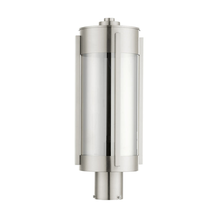 2 Light Brushed Nickel Outdoor Post Top Lantern