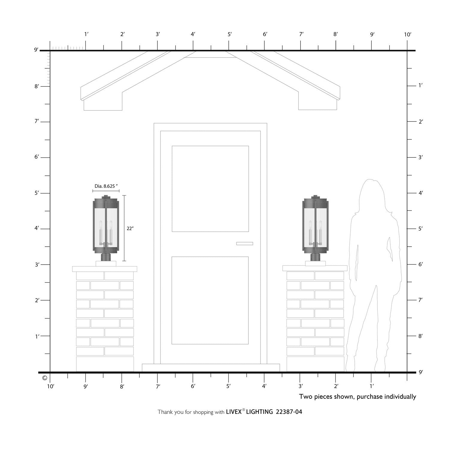 3 Light Black Outdoor Post Top Lantern