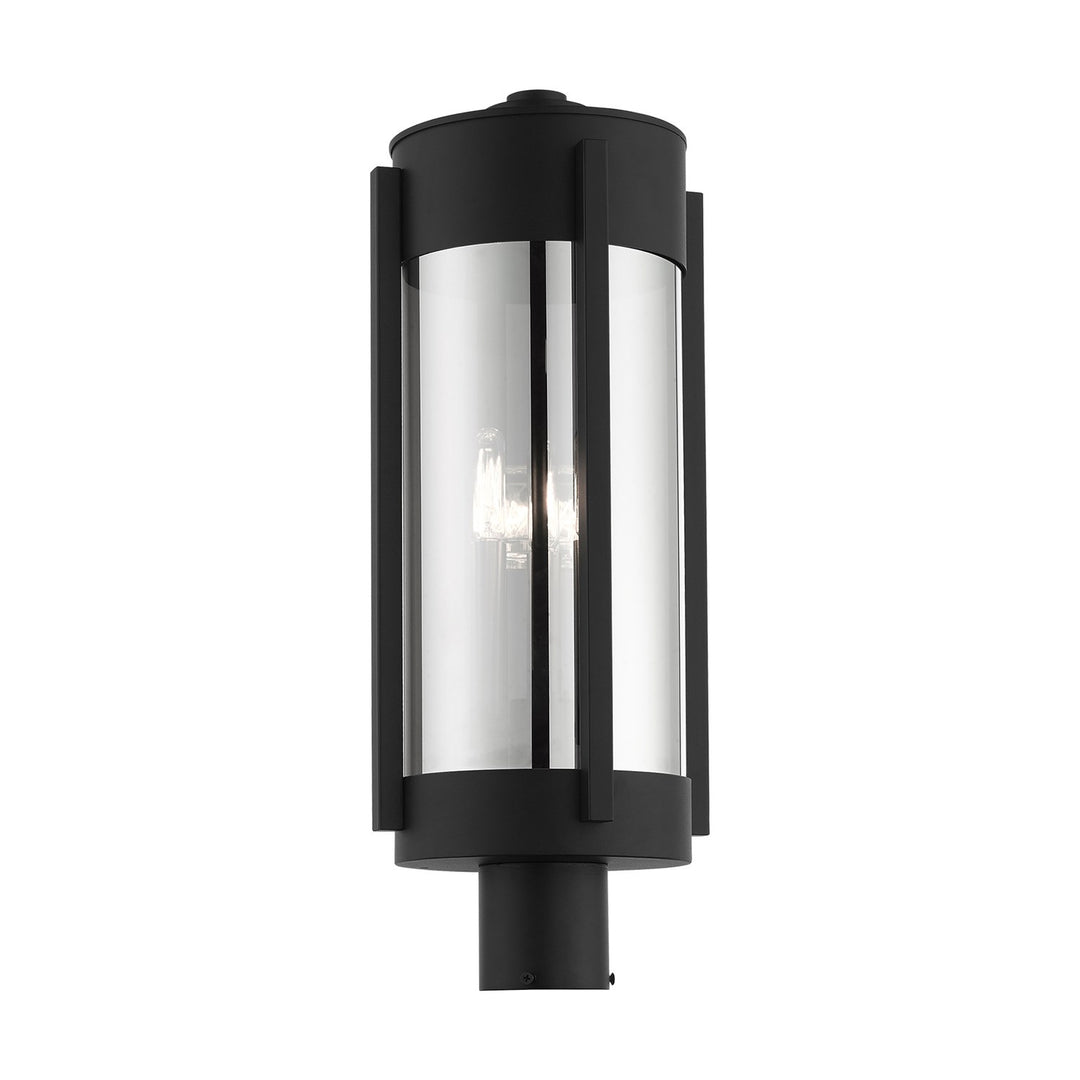 3 Light Black Outdoor Post Top Lantern
