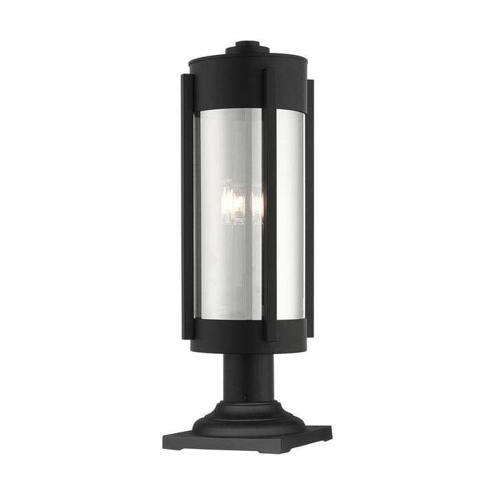 3 Light Black Outdoor Post Top Lantern