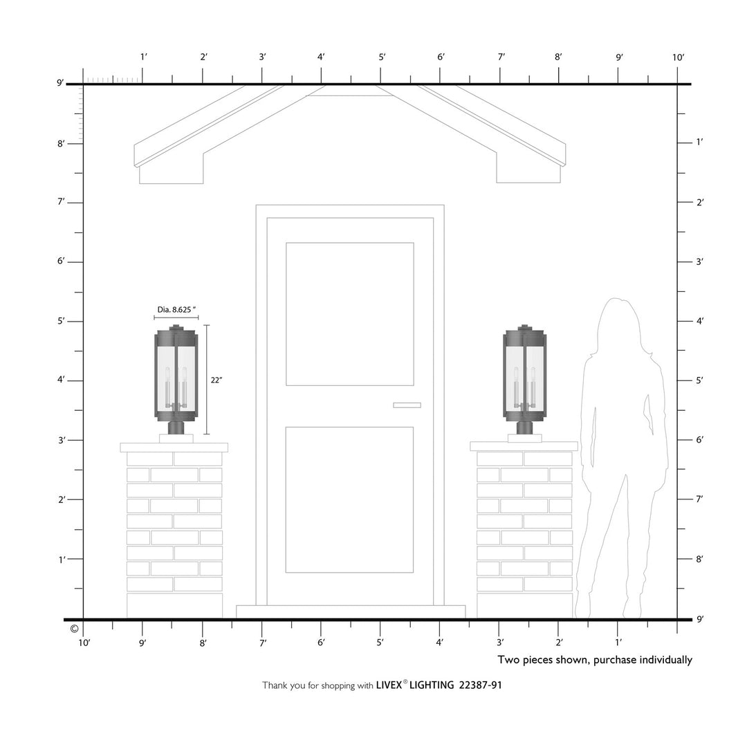 3 Light Outdoor Post Top Lantern