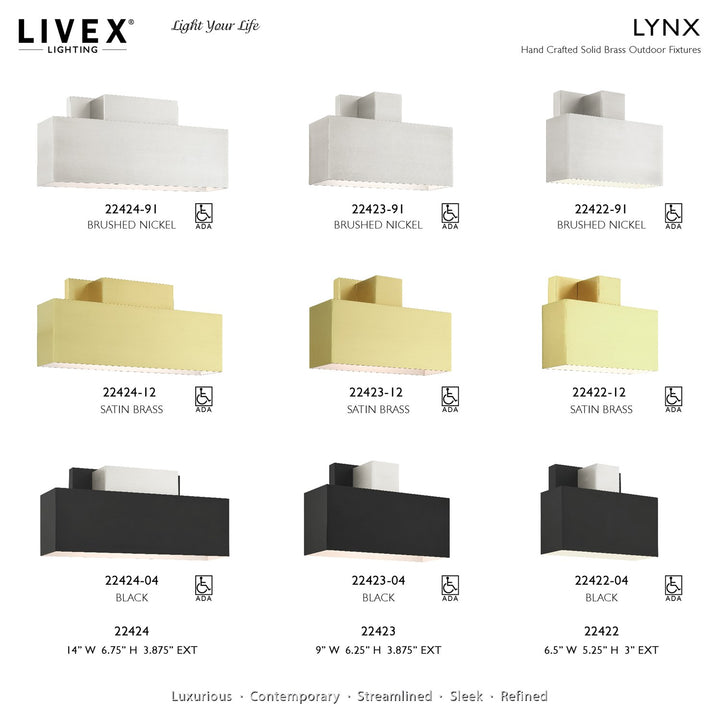 2 Light Satin Brass Outdoor Ada Wall Sconce