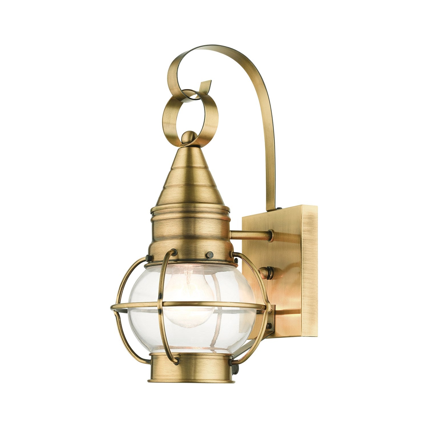 1 Light Antique Brass Outdoor Wall Lantern by Livex Lighting