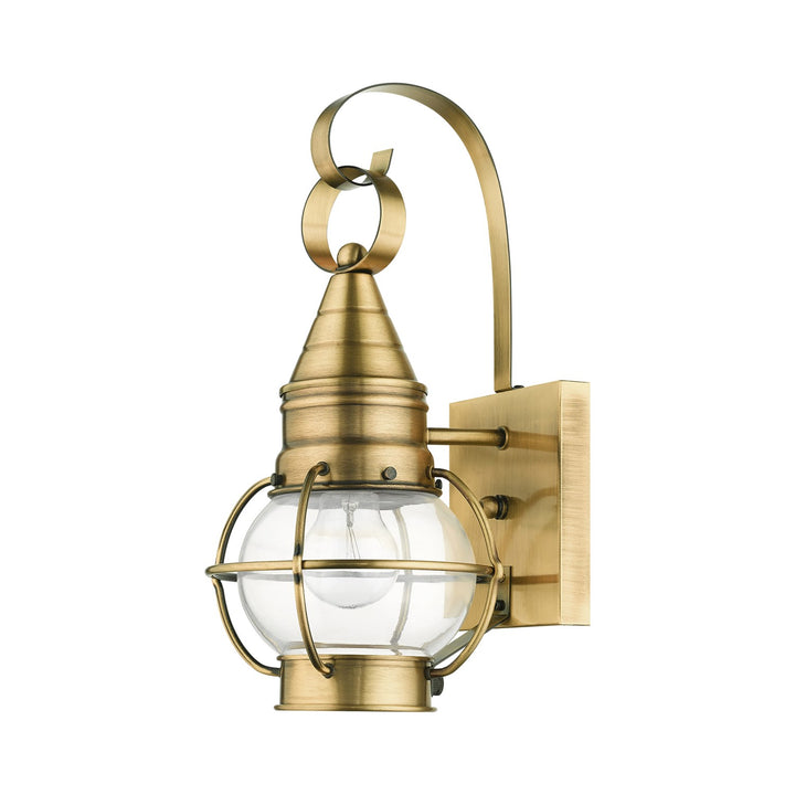 1 Light Antique Brass Outdoor Wall Lantern