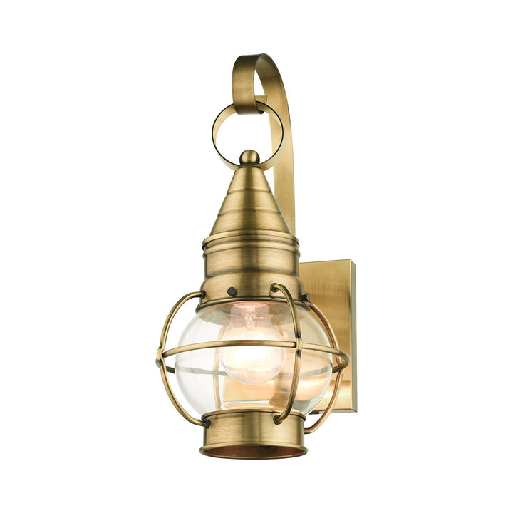 1 Light Antique Brass Outdoor Wall Lantern