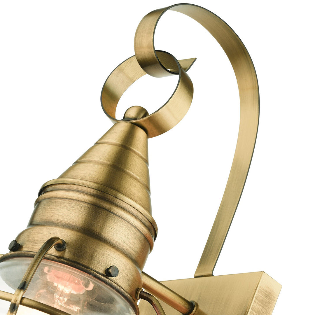 1 Light Antique Brass Outdoor Wall Lantern