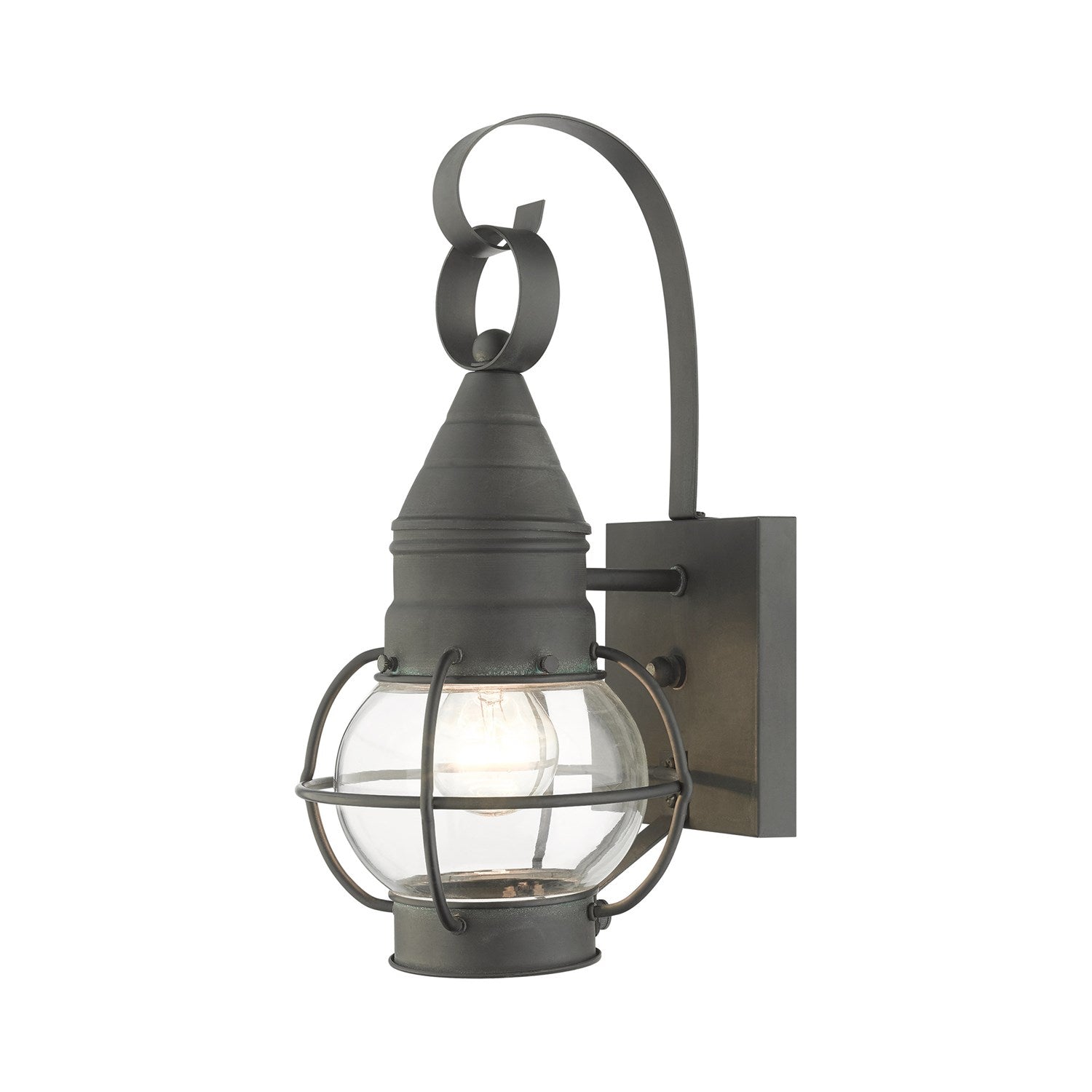 1 Light Charcoal Outdoor Wall Lantern