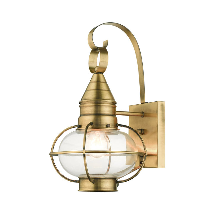 1 Light Antique Brass Outdoor Wall Lantern by Livex Lighting
