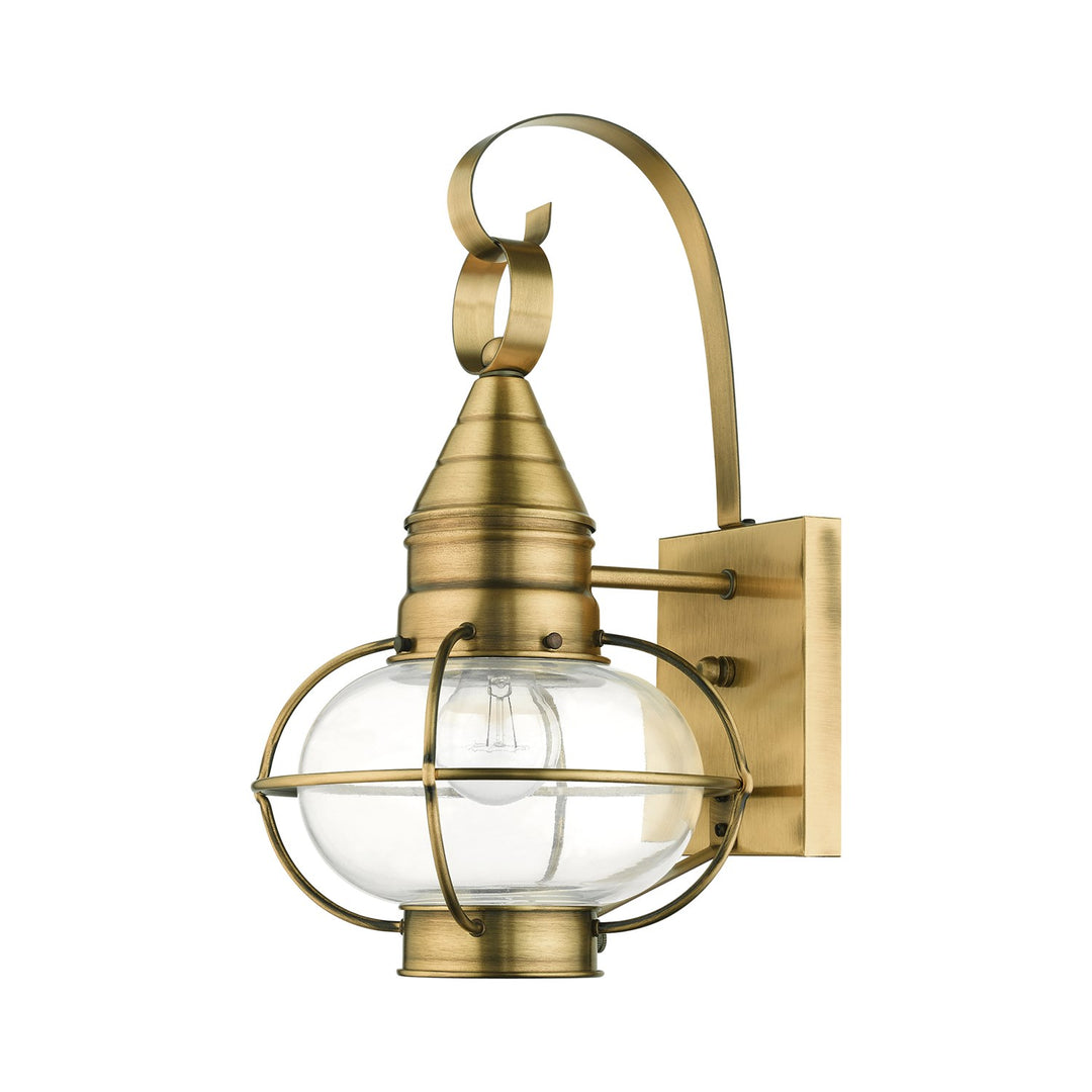 1 Light Antique Brass Outdoor Wall Lantern