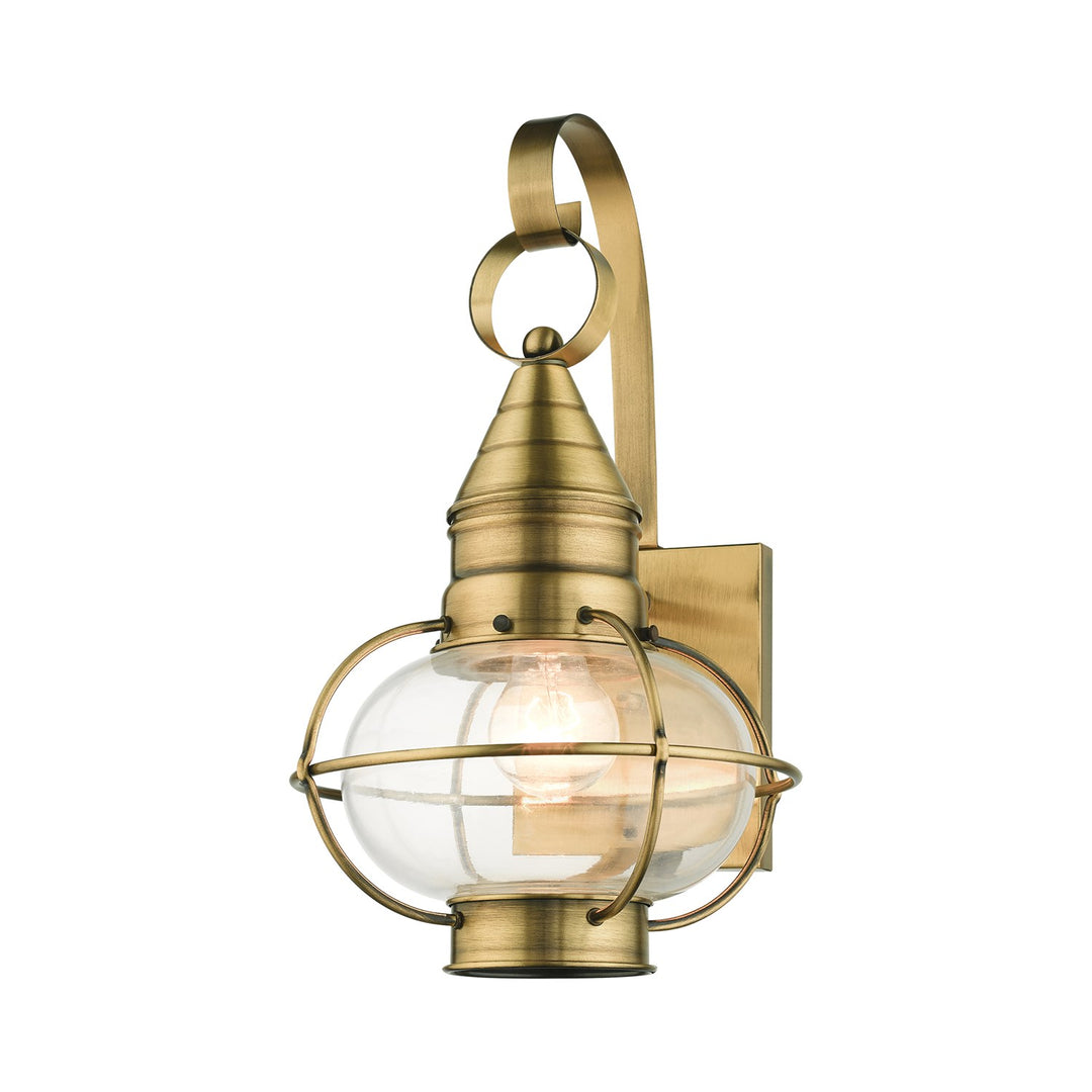 1 Light Antique Brass Outdoor Wall Lantern