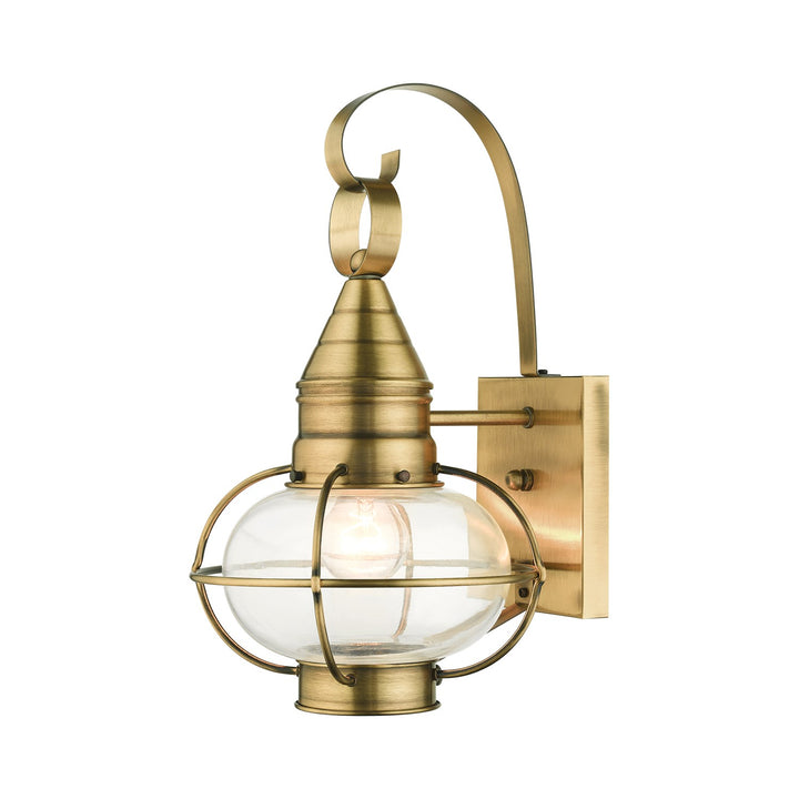 1 Light Antique Brass Outdoor Wall Lantern