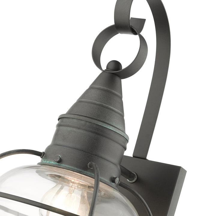 1 Light Charcoal Outdoor Wall Lantern