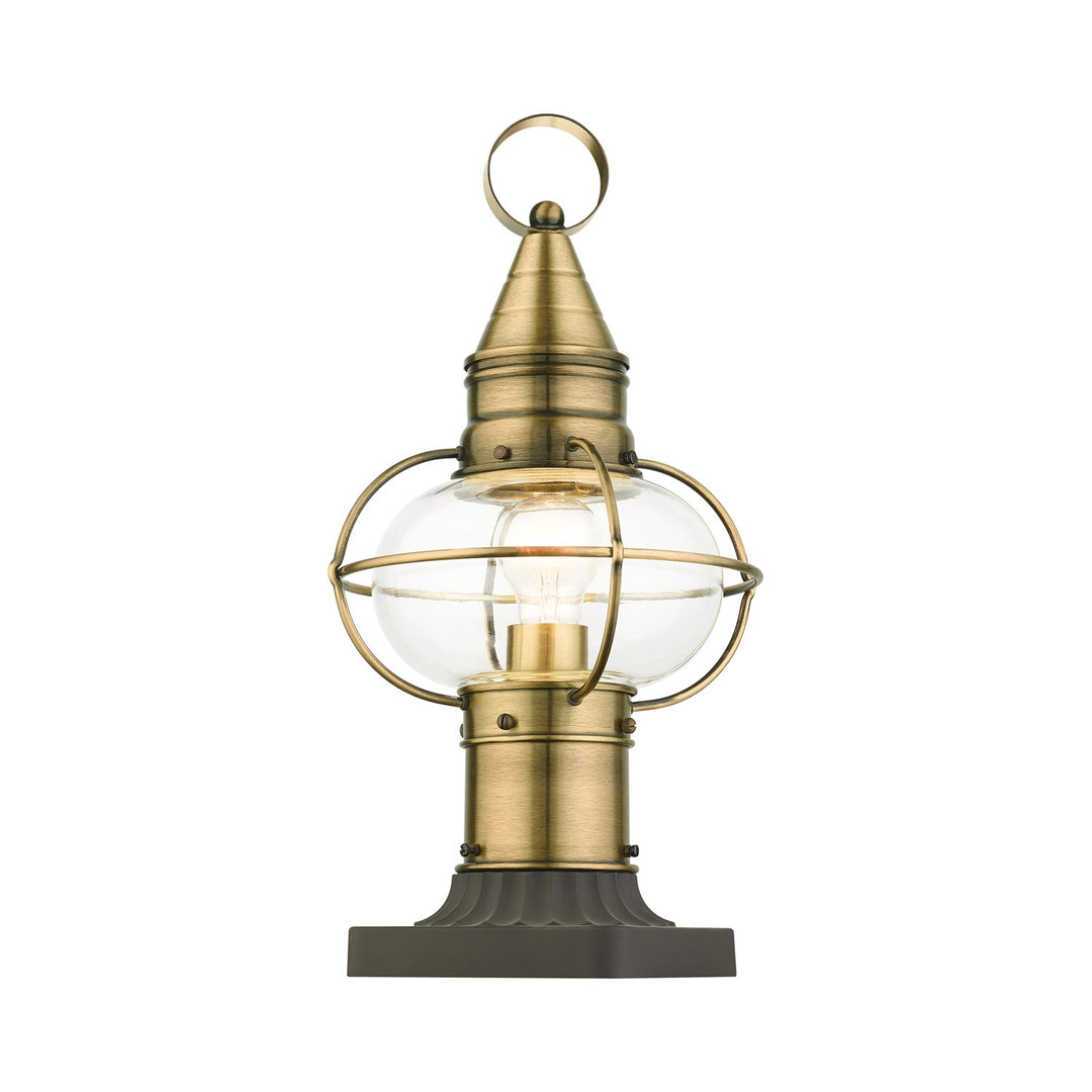 1 Light Antique Brass Outdoor Post Top Lantern