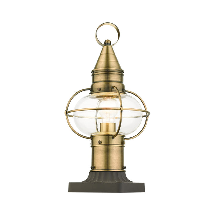 1 Light Antique Brass Outdoor Post Top Lantern