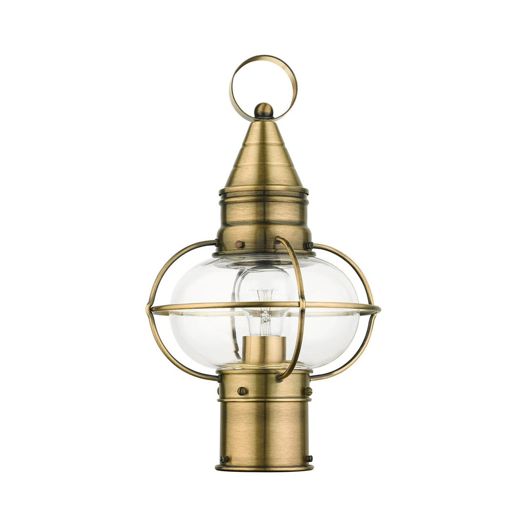 1 Light Antique Brass Outdoor Post Top Lantern