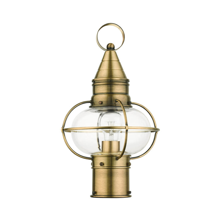 1 Light Antique Brass Outdoor Post Top Lantern