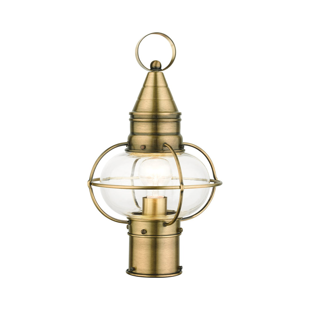 1 Light Antique Brass Outdoor Post Top Lantern