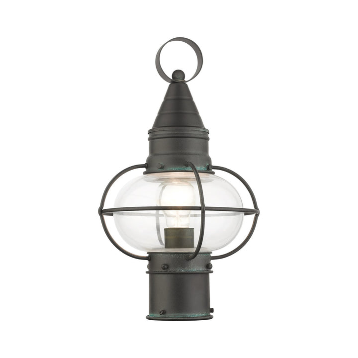 1 Light Charcoal Outdoor Post Top Lantern by Livex Lighting