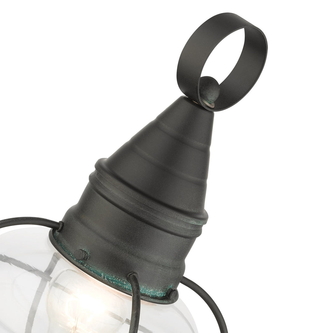 1 Light Charcoal Outdoor Post Top Lantern