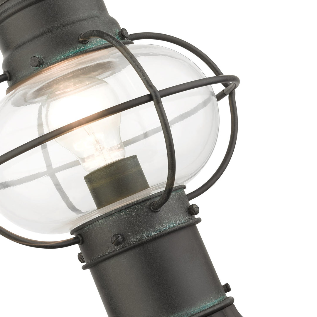 1 Light Charcoal Outdoor Post Top Lantern