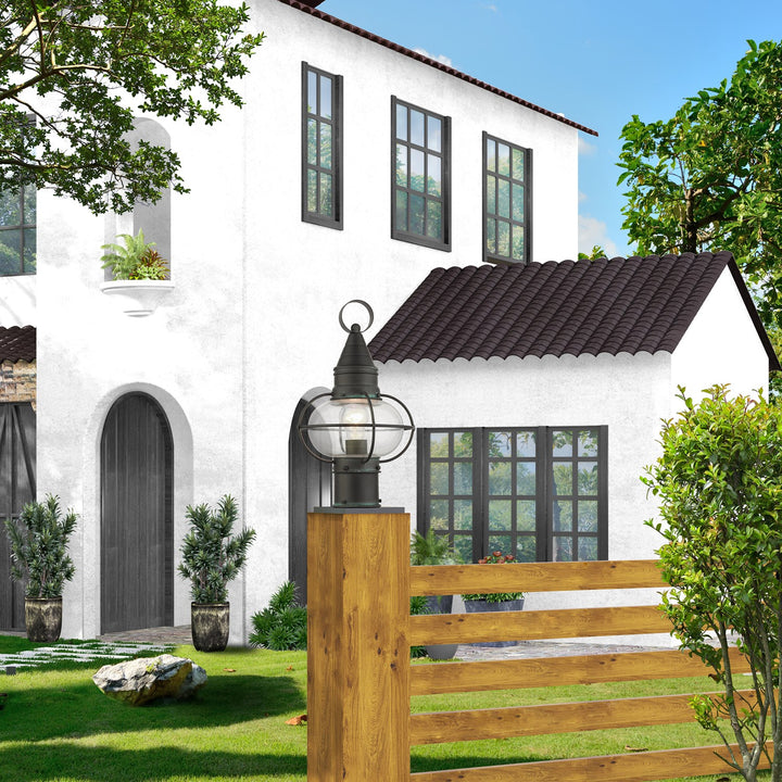 1 Light Charcoal Outdoor Post Top Lantern