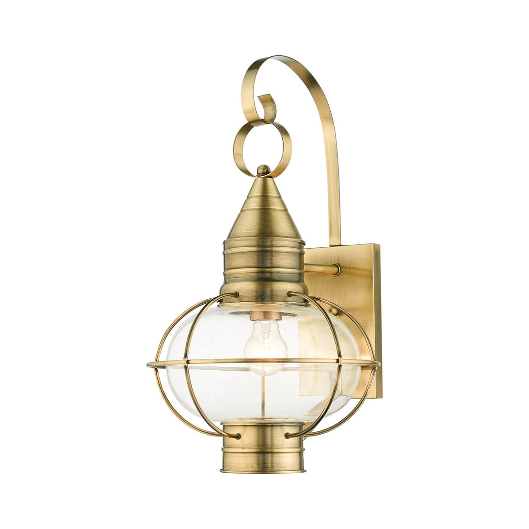1 Light Antique Brass Outdoor Wall Lantern by Livex Lighting
