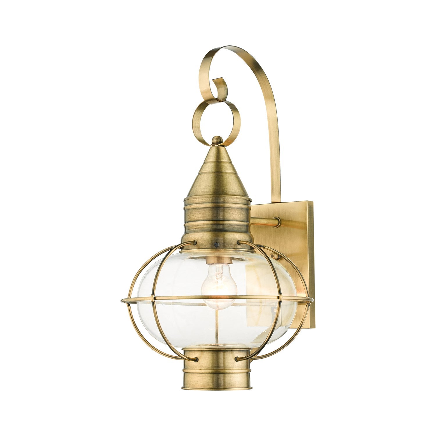 1 Light Antique Brass Outdoor Wall Lantern by Livex Lighting