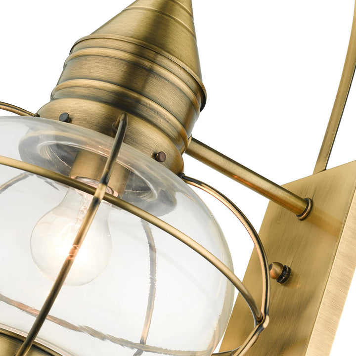 1 Light Antique Brass Outdoor Wall Lantern