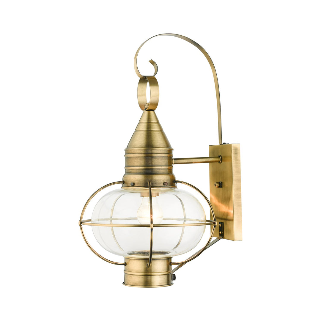 1 Light Antique Brass Outdoor Wall Lantern