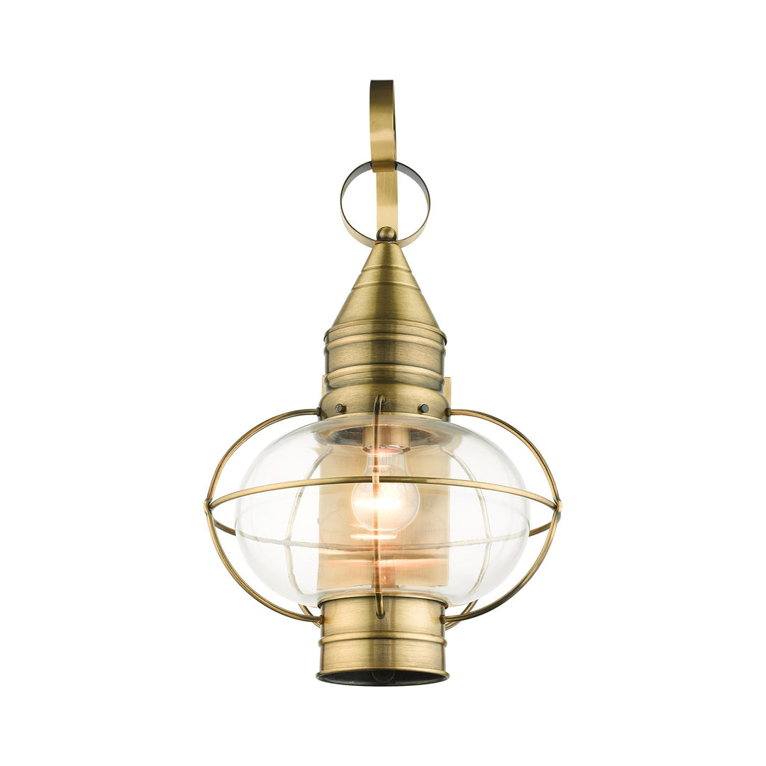 1 Light Antique Brass Outdoor Wall Lantern